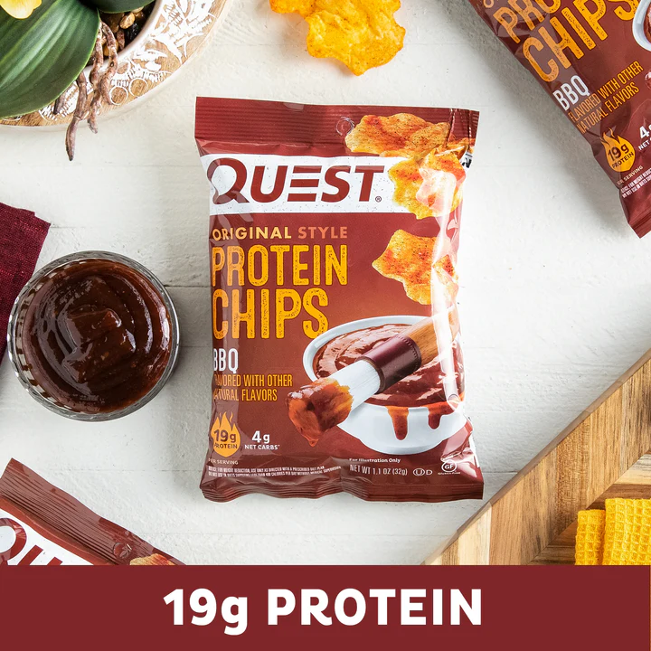 Quest Protein Chips Tortilla Style 4 G Pack of 8 - BBQ Original Best Price in Ajman