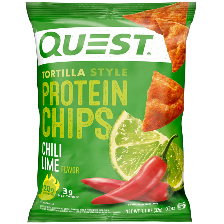 Quest Protein Chips Tortilla Style 4 G Pack of 8 - Chilli Lime Best Price in Dubai