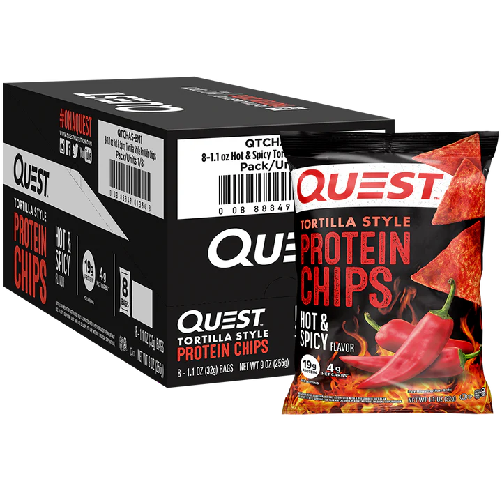 Quest Protein Chips Tortilla Style 4 G Pack of 8 - Hot N Spicy