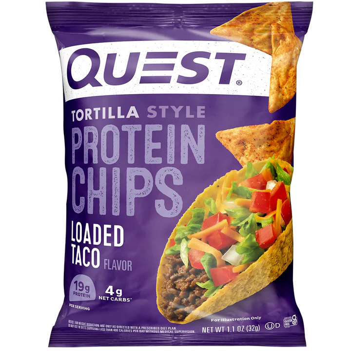 Quest Protein Chips Tortilla Style 4 G Pack of 8 - Loaded Taco Best Price in Dubai