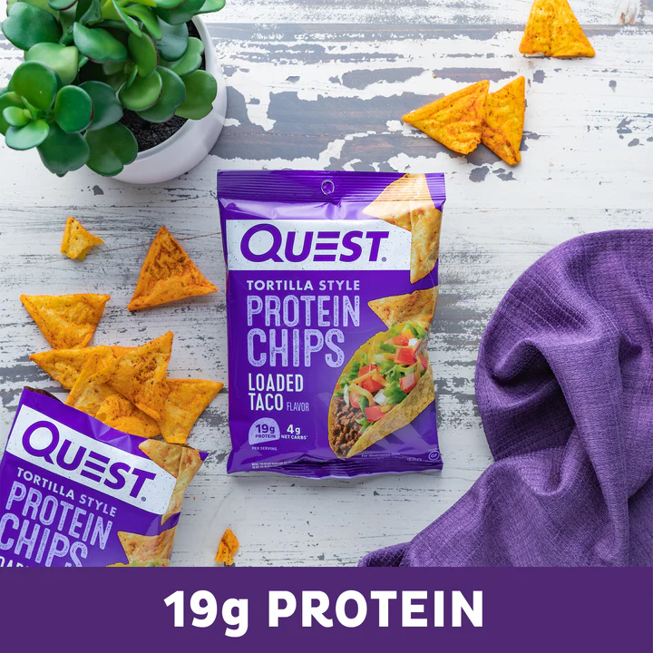 Quest Protein Chips Tortilla Style 4 G Pack of 8 - Loaded Taco Best Price in Al Ain