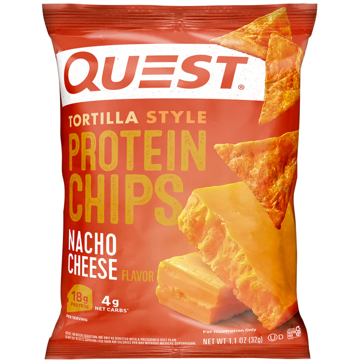 Quest Protein Chips Tortilla Style 4 G Pack of 8 - Nacho Cheese Best Price in Dubai