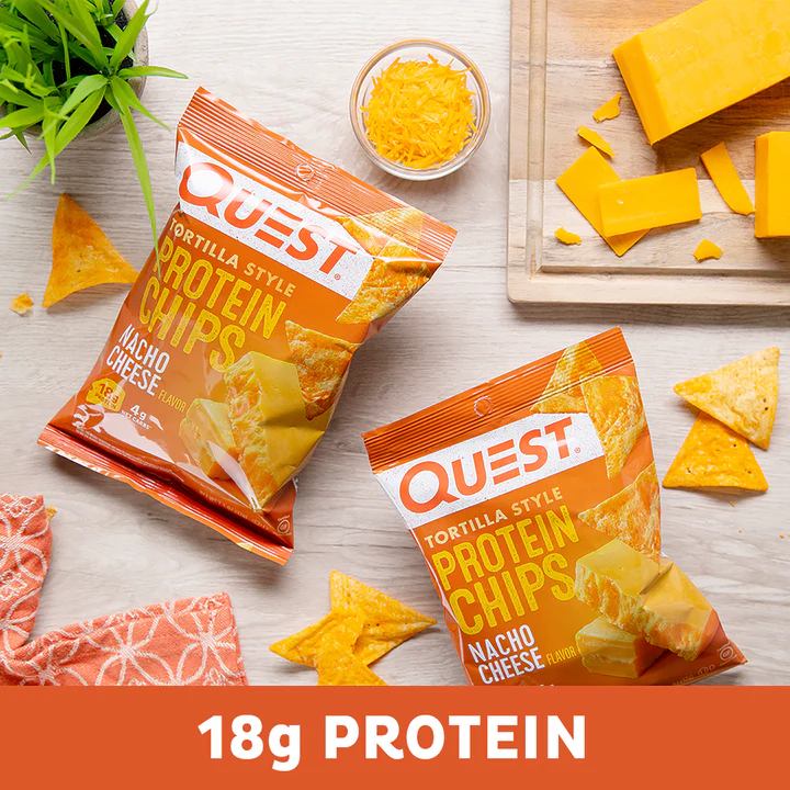 Quest Protein Chips Tortilla Style 4 G Pack of 8 - Nacho Cheese Best Price in Al Ain