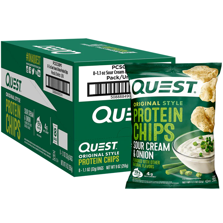 Quest Protein Chips Tortilla Style 4 G Pack of 8 - Sour Cream N Onion