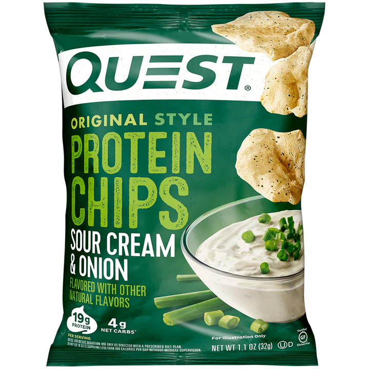 Quest Protein Chips Tortilla Style 4 G Pack of 8 - Sour Cream N Onion Best Price in Dubai