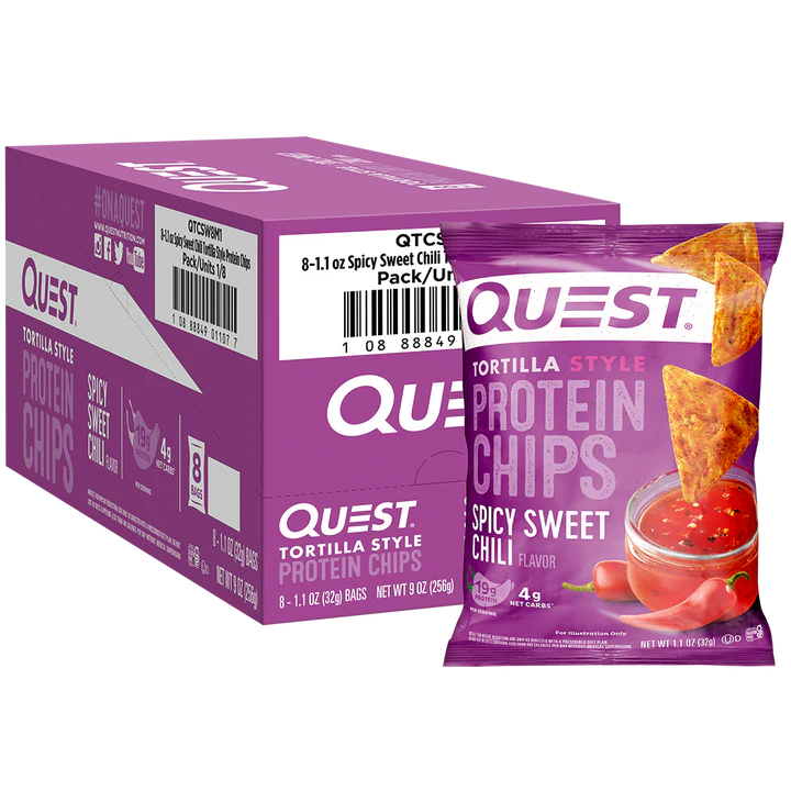 Quest Protein Chips Tortilla Style 4 G Pack of 8 - Spicy Sweet Chilli