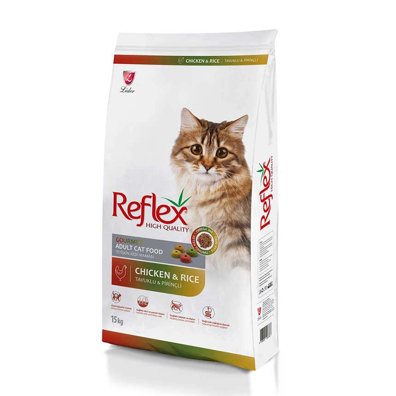 Reflex High Quality Adult Cat Food With Gourmet Chicken and Rice - 15 Kg