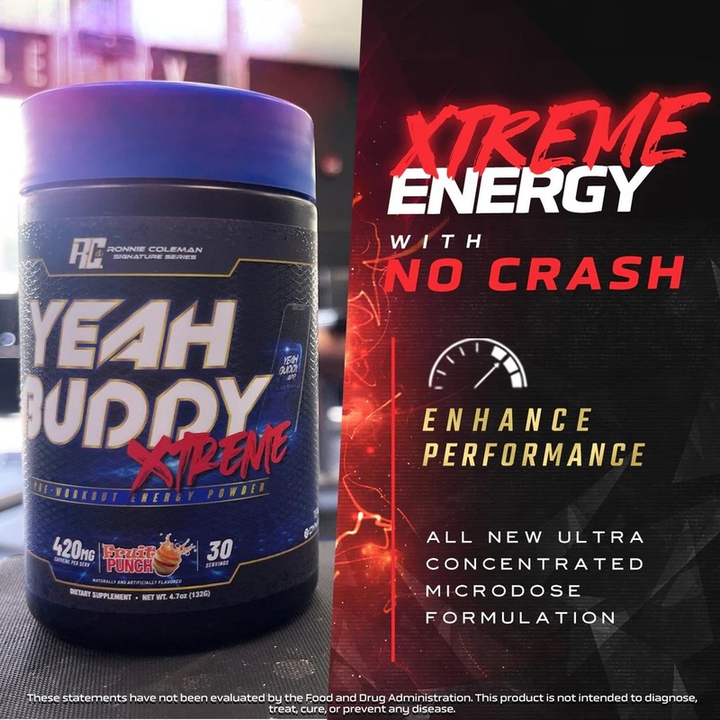 Ronnie Coleman Yeah Buddy Xtreme Pre-Workout 30 Servings - Green Apple Best Price in  Dubai
