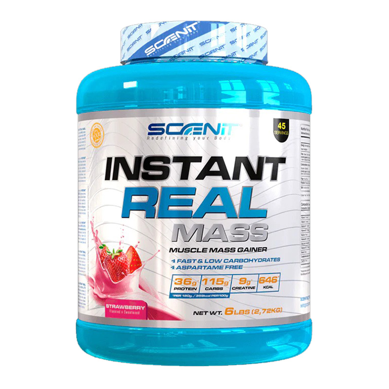 Scenit Nutrition Instant Real Mass Gainer 6 lbs - Strawberry