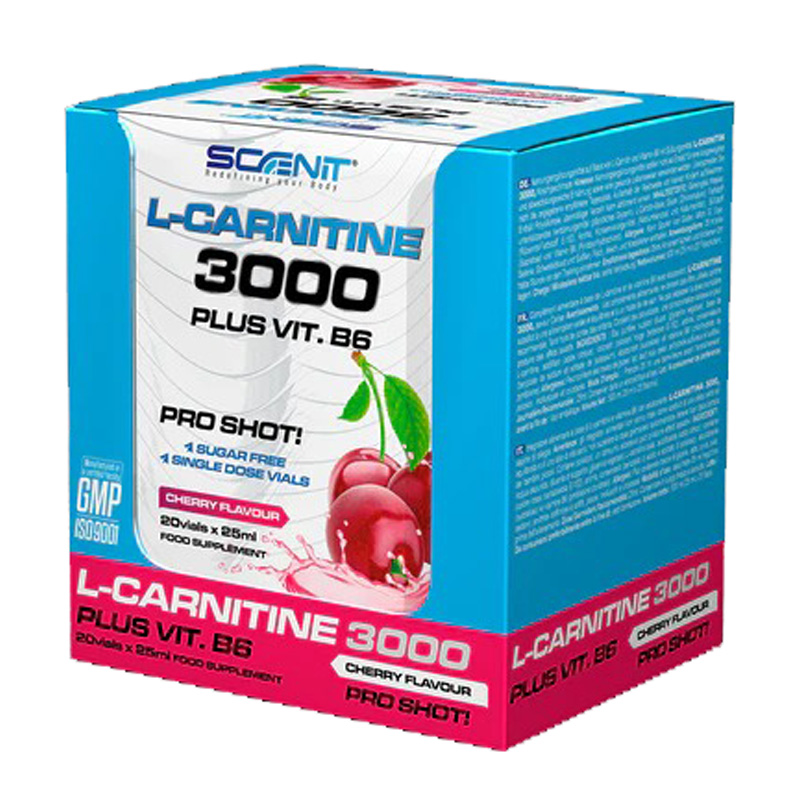 Scenit Nutrition L-Carnitine 3000 25ml x 20 Shots - Cherry Best Price in Dubai