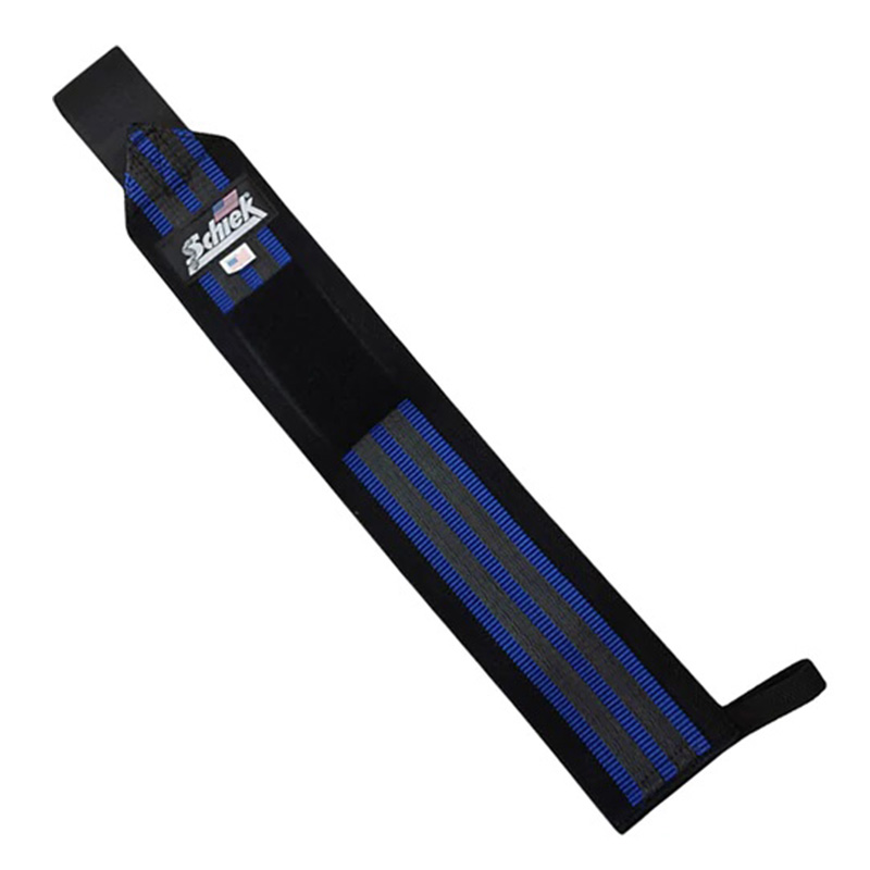 Schiek 12 Inch Heavy Duty Rubber Reinforced Wrist Wraps - Black/Blue Best Price in Dubai