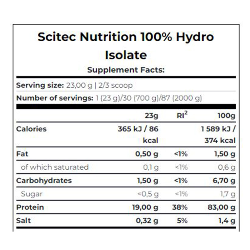 Scitec Nutrition 100% Hydro Isolate 2Kg - Vanilla Best Price in Dubai