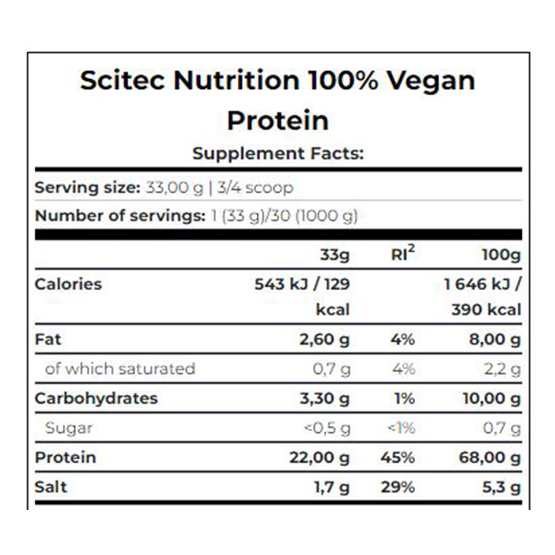 Scitec Nutrition 100% Vegan Protein 1 KG - Hazelnut & Walnut Best Price in Dubai