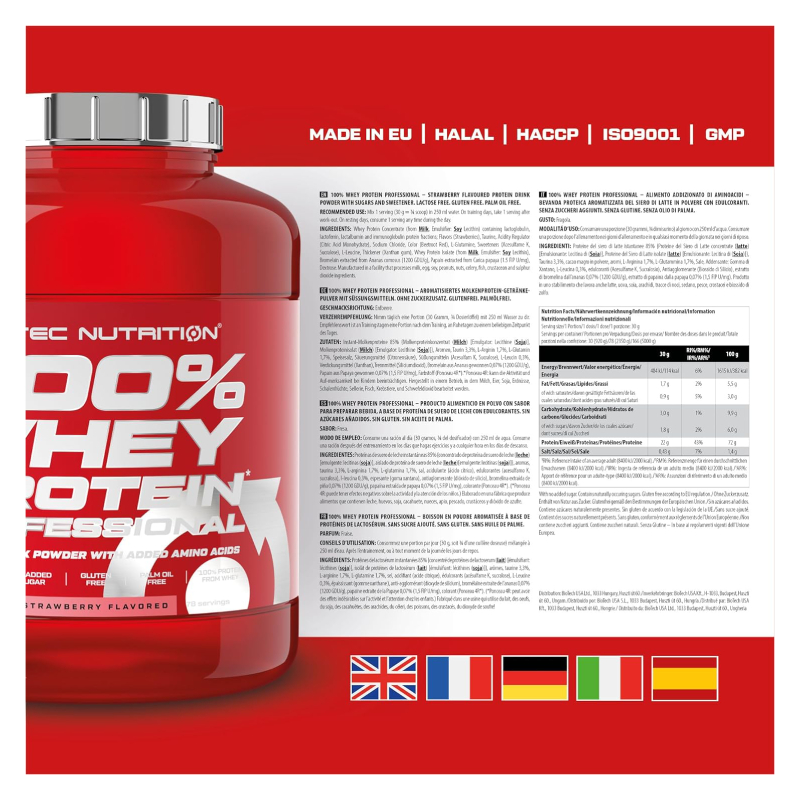 Scitec Nutrition 100% Whey Protien Professional 2350 G 78 Servings - Strawberry Best Price in Dubai