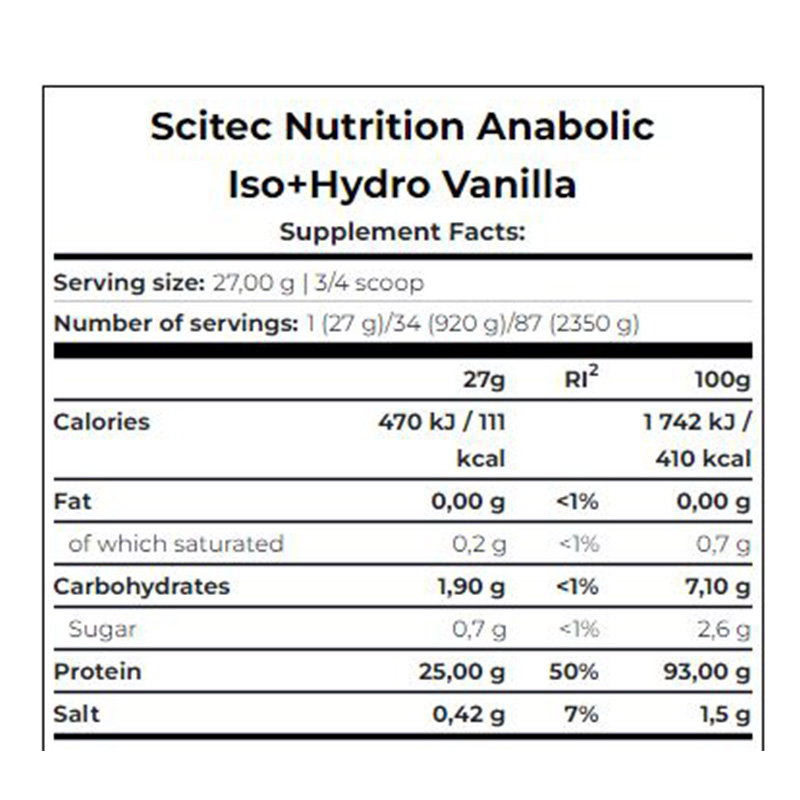 Scitec Nutrition Anabolic ISO+Hydro 2350 g - Vanilla Best Price in Dubai