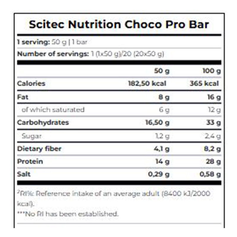 Scitec Nutrition Choco Pro Bar 50 G - Vanilla Frappe Best Price in Dubai