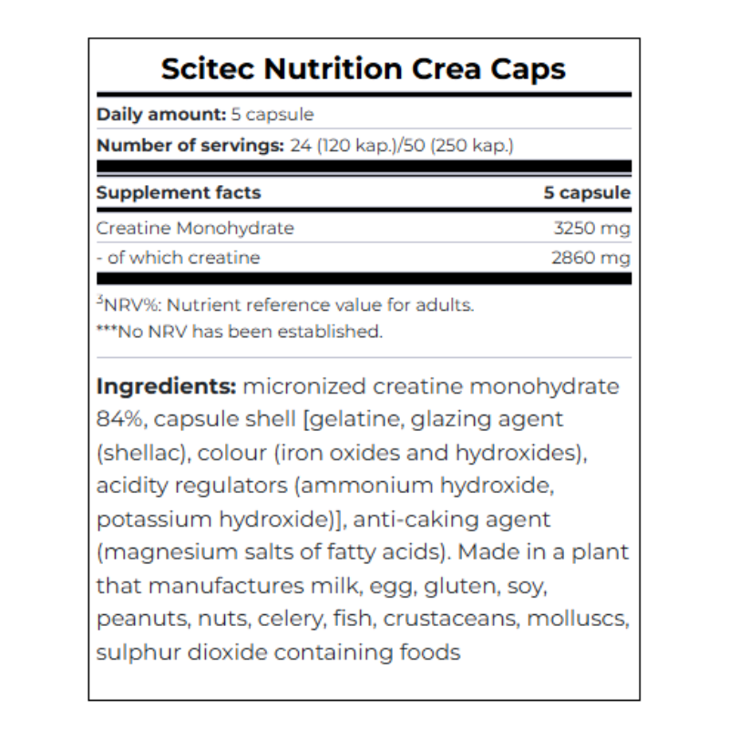 Scitec Nutrition Crea Caps 250 Caps Best Price in Dubai