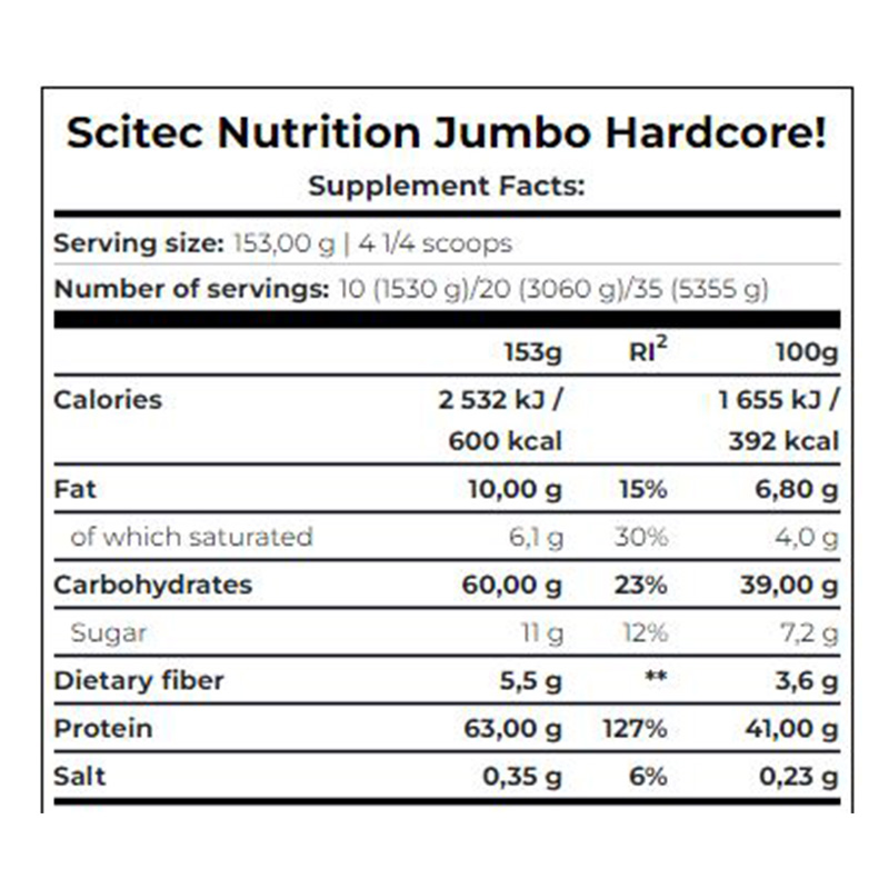 Scitec Nutrition Jumbo Hardcore 1530 g - Banana-Yogurt Best Price in Dubai