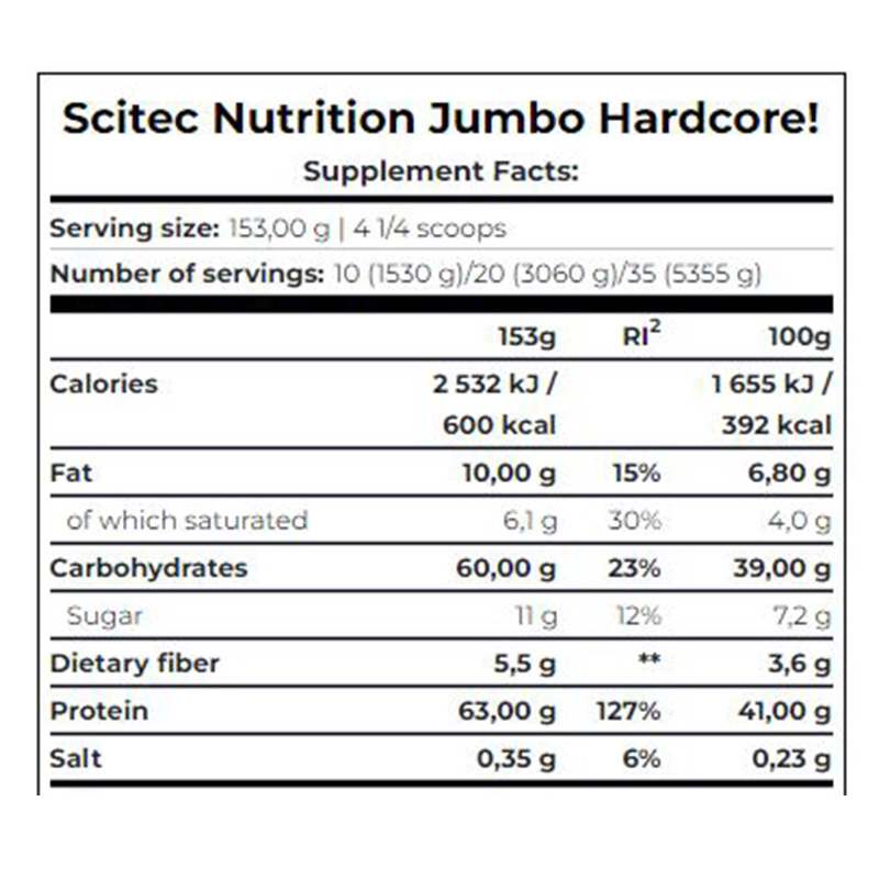 Scitec Nutrition Jumbo Hardcore 1530 g - Brittle White Chocolate Best Price in Dubai