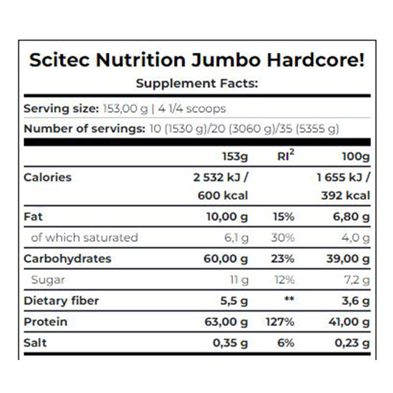 Scitec Nutrition Jumbo Hardcore 3060 g - Brittle White Chocolate Best Price in Dubai