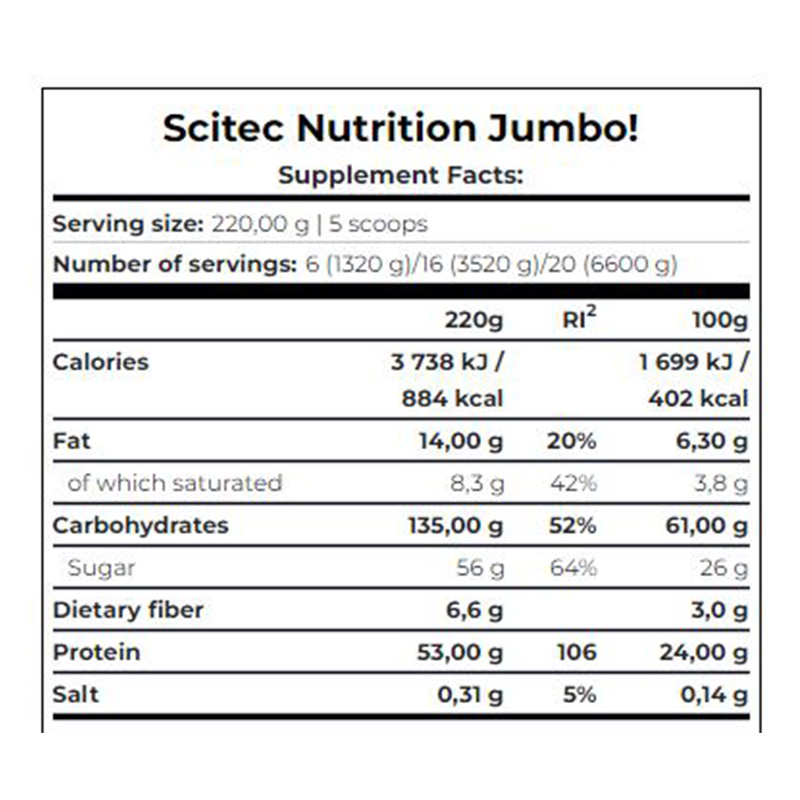 Scitec Nutrition Jumbo Protein 1320 g - Strawberry Best Price in Dubai