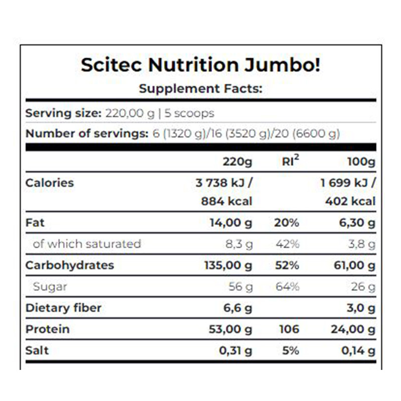 Scitec Nutrition Jumbo Protein 1320 g - Vanilla Best Price in Dubai