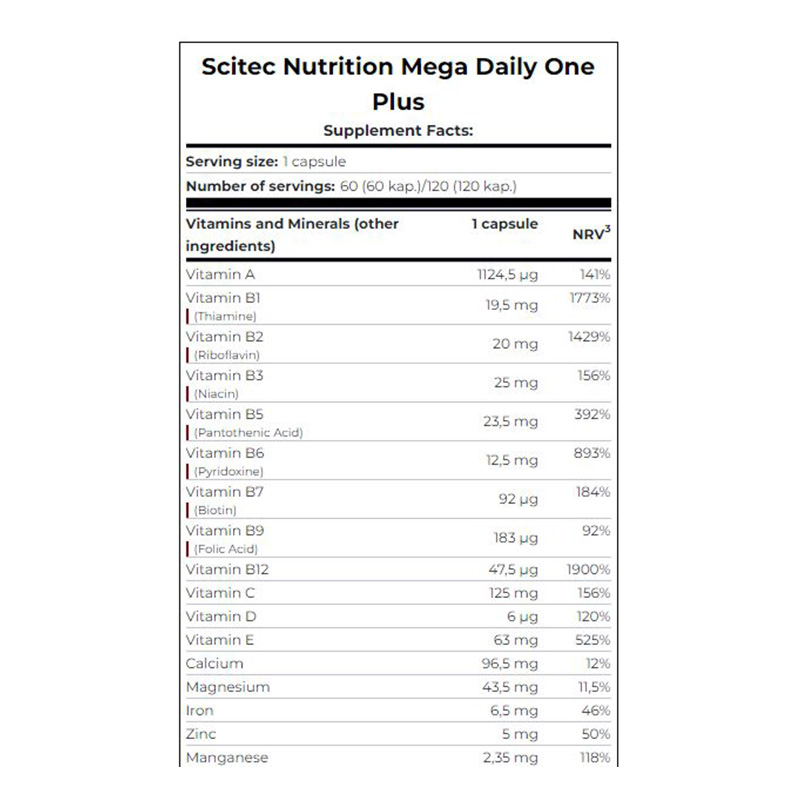 Scitec Nutrition Mega Daily One Plus 60 Caps Best Price in Dubai