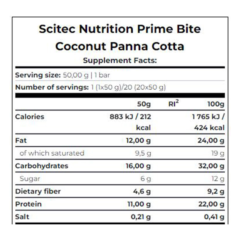Scitec Nutrition Prime Bite Protein Bar 50G 20Pcs - Cookies N Cream Best Price in Dubai