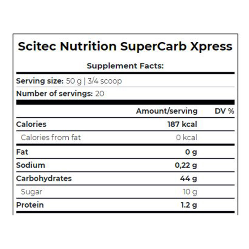 Scitec Nutrition Supercarb Xpress 1000g Apple Pear Best Price in Dubai