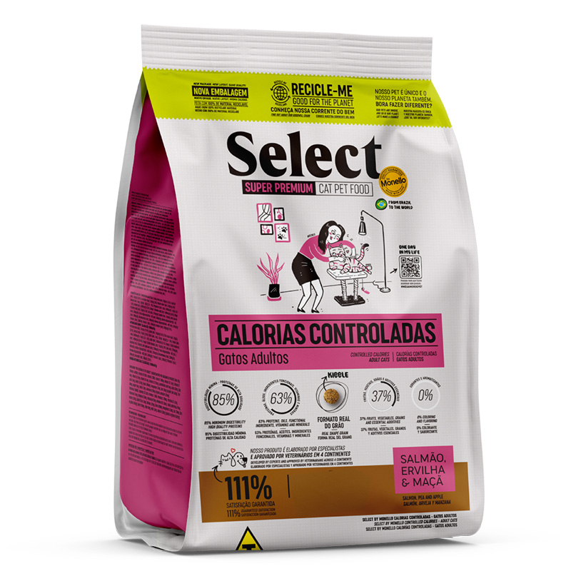 Select by Monello Controlled Calories Cat Food 1.5 Kg - Salmon, Pea and Apple
