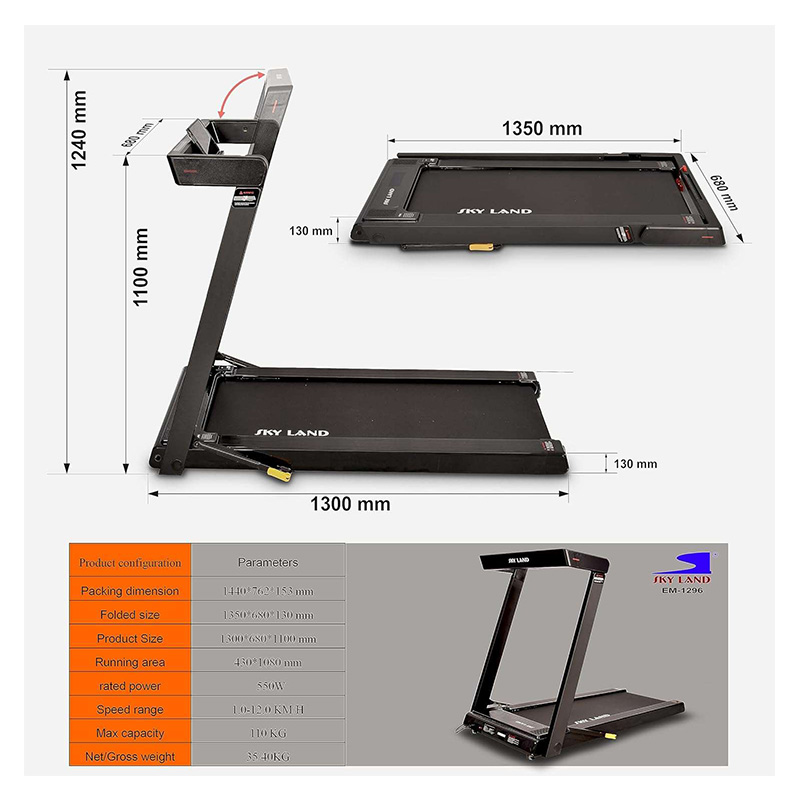 Sky Land Fitness Sleek 3 in 1 Treadmill Black Best Price in Ajman