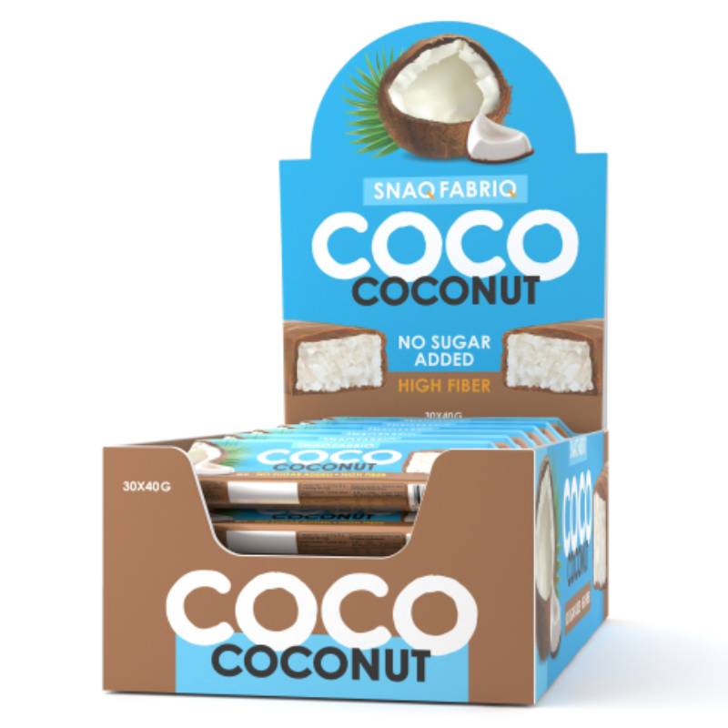 Snaq Fabriq Coco Sugar Free Bar 40 G 12 Pcs in Box - Coconut Best Price in UAE