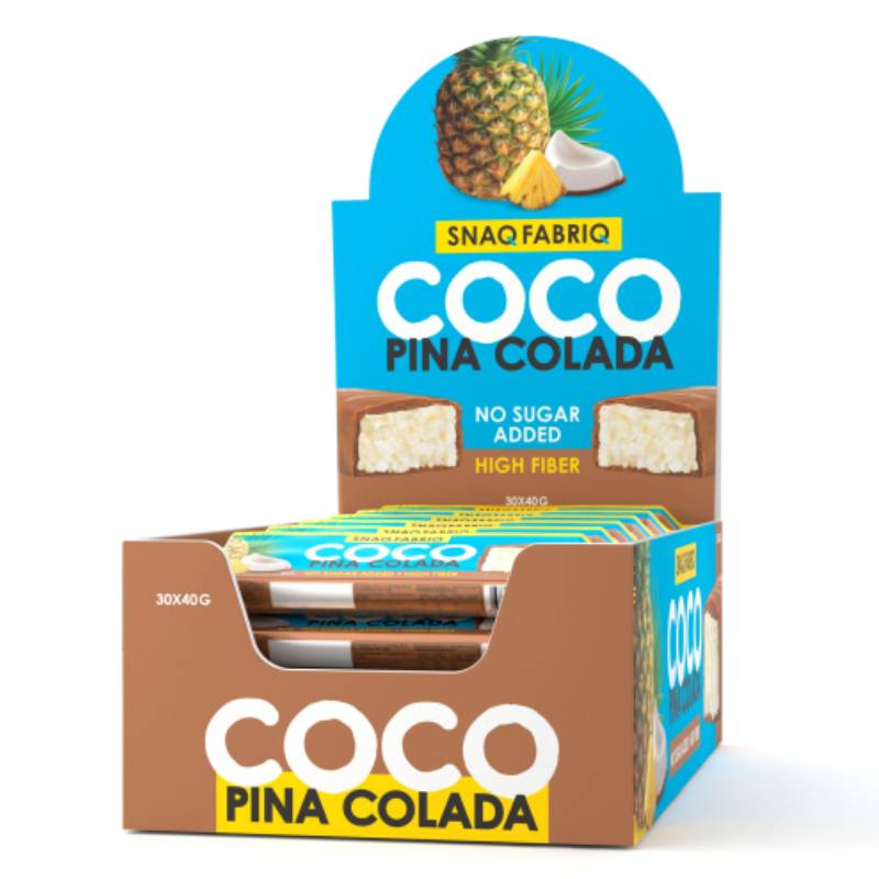 Snaq Fabriq Coco Sugar Free Bar 40 G 12 Pcs in Box - Coconut with Pineapple Best Price in UAE