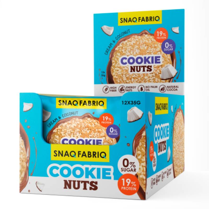 Snaq Fabriq Cookie Nuts 35 G 12 Pcs in Box - Creamy Coconut