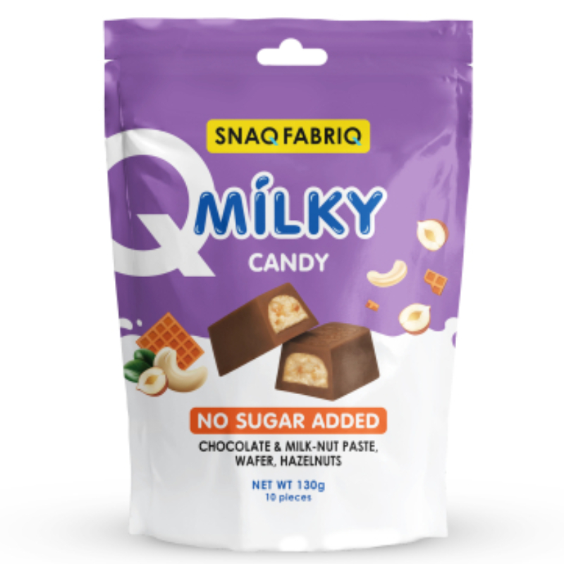 Snaq Fabriq Milk Chocolate Candy with Filling 130 G 15 Pcs in Box - Milky Nut
