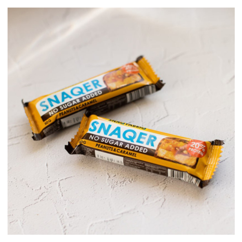 Snaqer Sugar Free Bar 50 G 12 Pcs in Box - Peanuts & Caramel Best Price in Dubai