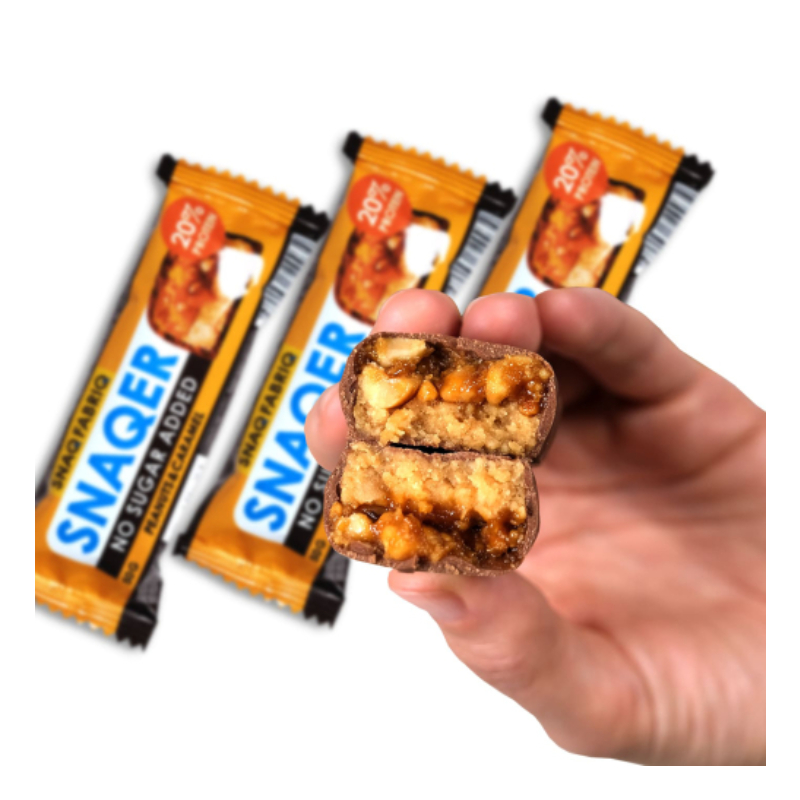 Snaqer Sugar Free Bar 50 G 12 Pcs in Box - Peanuts & Caramel Best Price in Abu Dhabi