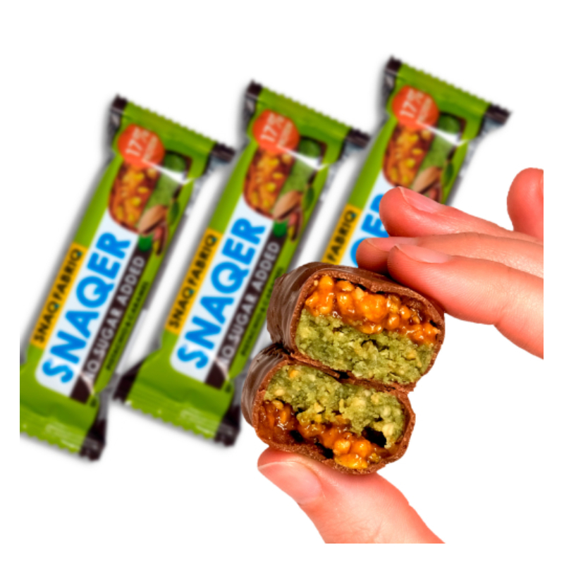 Snaqer Sugar Free Bar 50 G 12 Pcs in Box - Pistachio & Caramel Best Price in Abu Dhabi