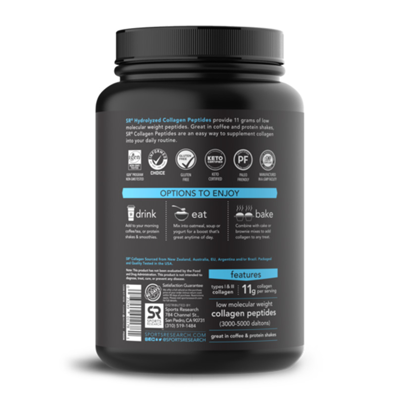 Sports Research Collogen Peptides Type I & III Unflavoured 1LB 40 Servings Best Price in Abudhabi