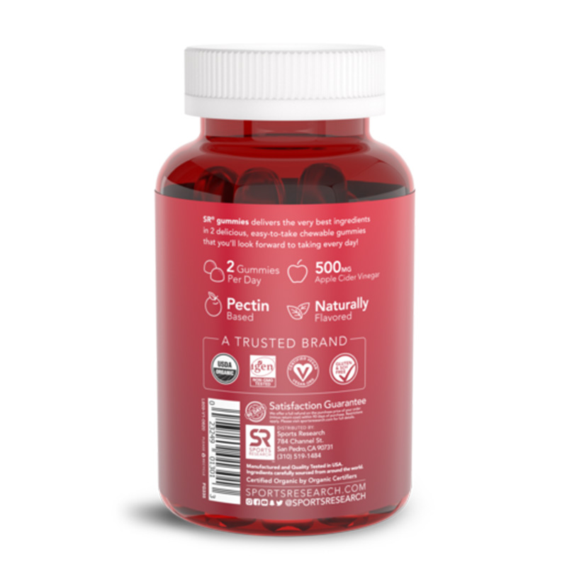 Sports Research Organic Apple Cider Vinegar 500mg 60 Gummies Best Price in Abudhabi