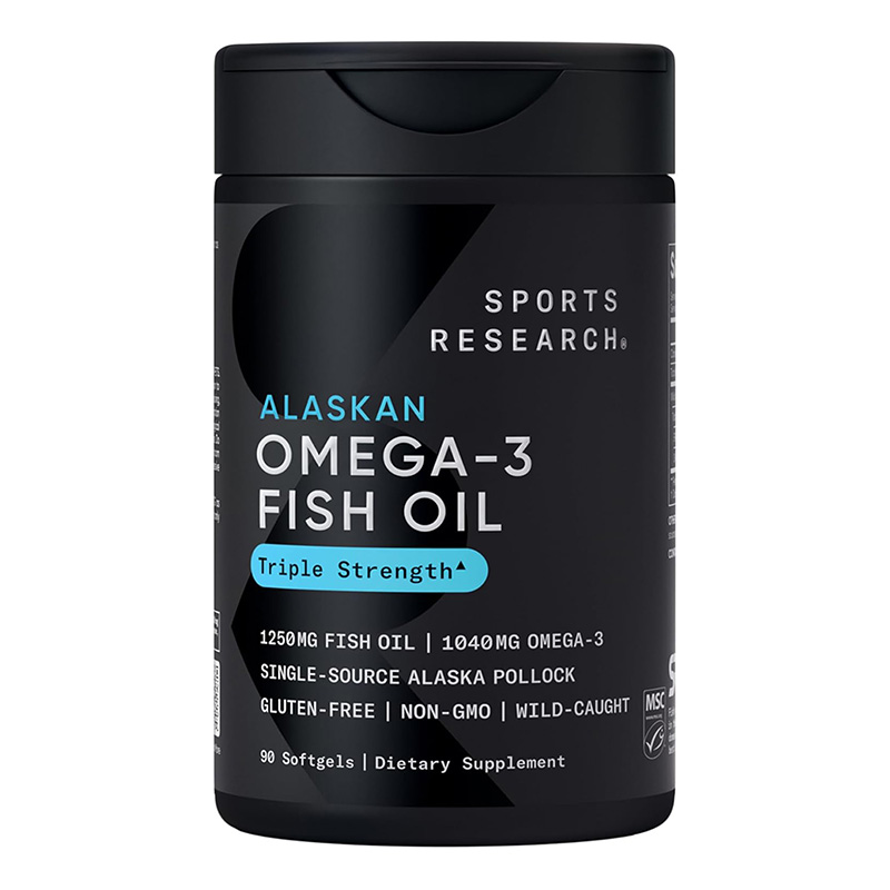 Sports Research Triple Strength Omega 3 Fish Oil - 1250 mg 90 Softgels
