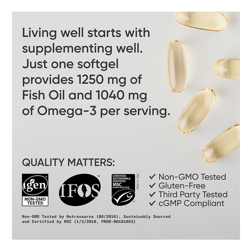 Sports Research Triple Strength Omega 3 Fish Oil - 1250 mg 90 Softgels Best Price in Al Ain