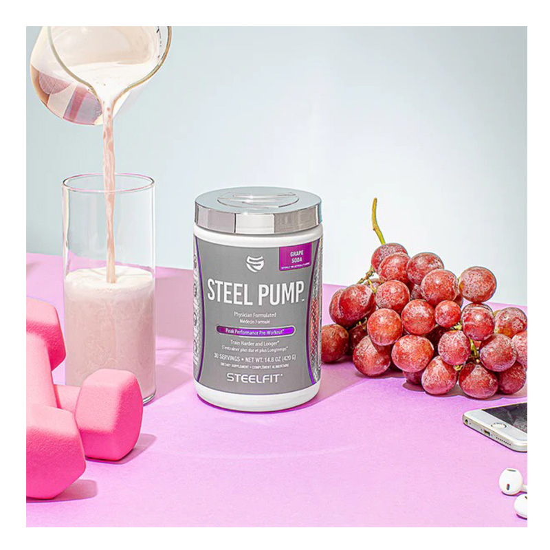 Steel Fit Steel Pump Peak Performance Pre-Workout 420 G - Black Cherry Slushie Best Price in Dubai