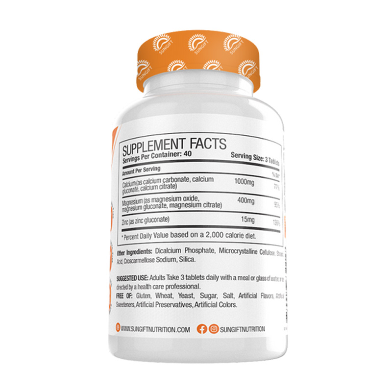 Sungift Nutrition Calcium Magnesium Zinc 120 Caps Best Price in Abu Dhabi