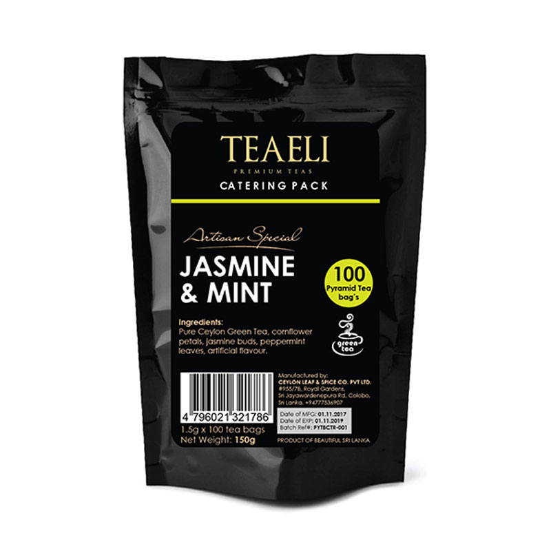 Teaeli Tea 100 Pyramid Flavored Tea-Bag Catering Pack