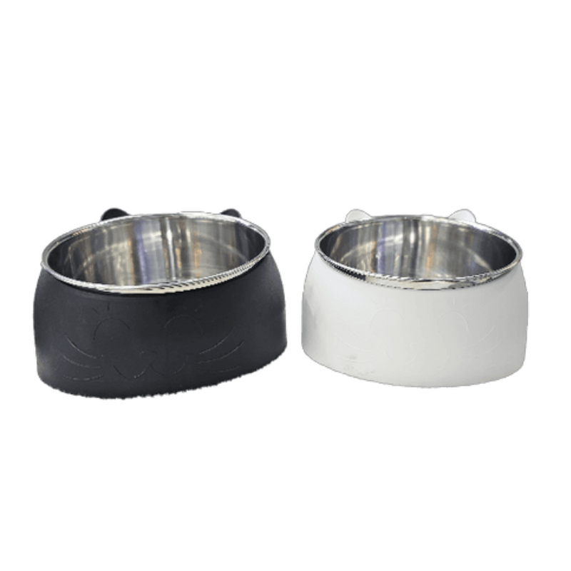 Tilted Pet Cat Dog Feeder Bowl Stainless Steel 12 CM10008 Best Price in UAE