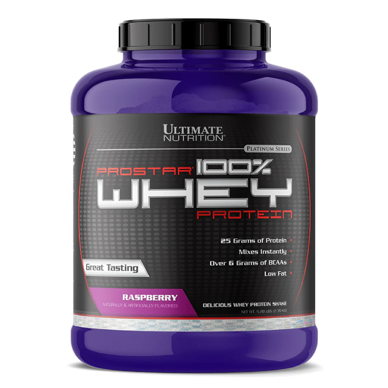 Ultimate Nutrition Prostar 100% Whey Protein 5.28 lbs - Raspberry