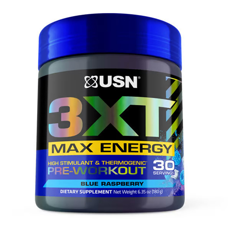 USN 3XT Max Energy Pre-Workout 30 Servings - Blue Raspberry
