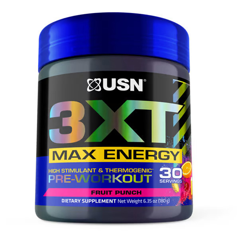 USN 3XT Max Energy Pre-Workout 30 Servings - Fruit Punch