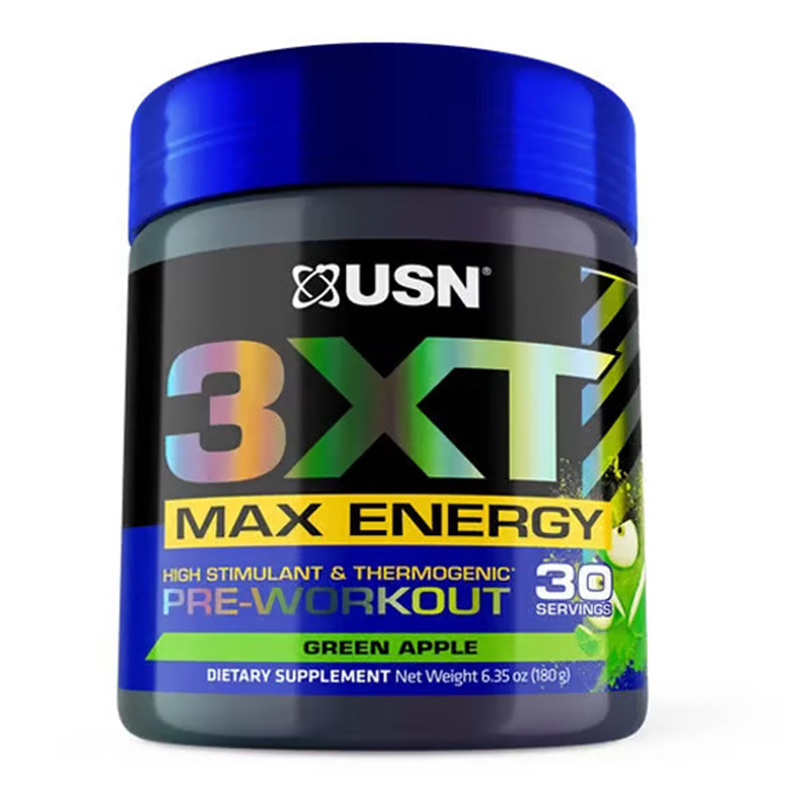 USN 3XT Max Energy Pre-Workout 30 Servings - Green Apple
